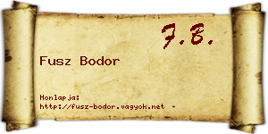 Fusz Bodor névjegykártya